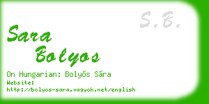 sara bolyos business card