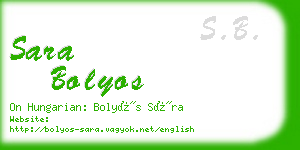 sara bolyos business card